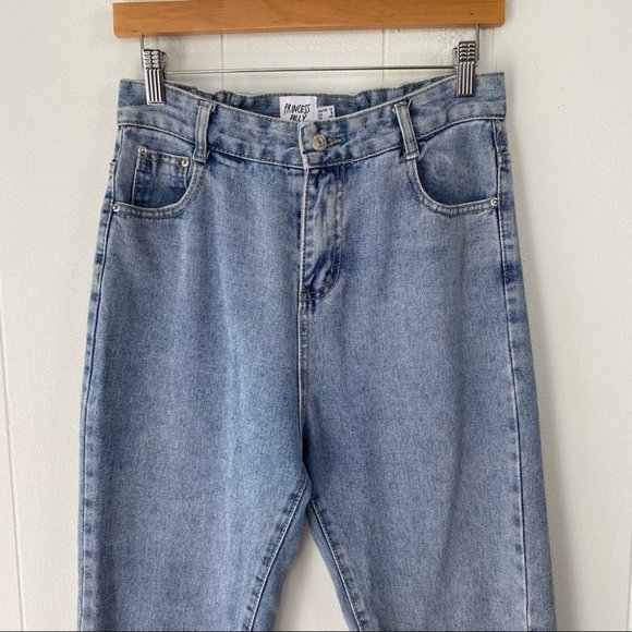 Princess Polly Light wash High Rise Tapered Leg Jeans Stretch Waist Size 8 - Picture 3 of 15